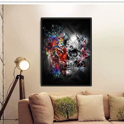 5d Diy Diamond Painting Cross Stitch Skull,Halloween Gift,Skeleton Diamond Embroidery Full Round Diamond Mosaic Art