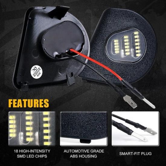 For Dodge RAM 2500 2010-2018 3500 AUXITO LED Side Puddle Mirror Lights White