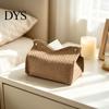 Durable Kitchen Paper Organizer PU Leather Tissue Box Holder, with Snap Design, Portable Foldable Compact Dormitory Case Facial Dispenser, for Office