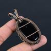 Lovely Black Onyx Gemstone Pure Copper Wire Wrapped Handmade Pendant Jewelry