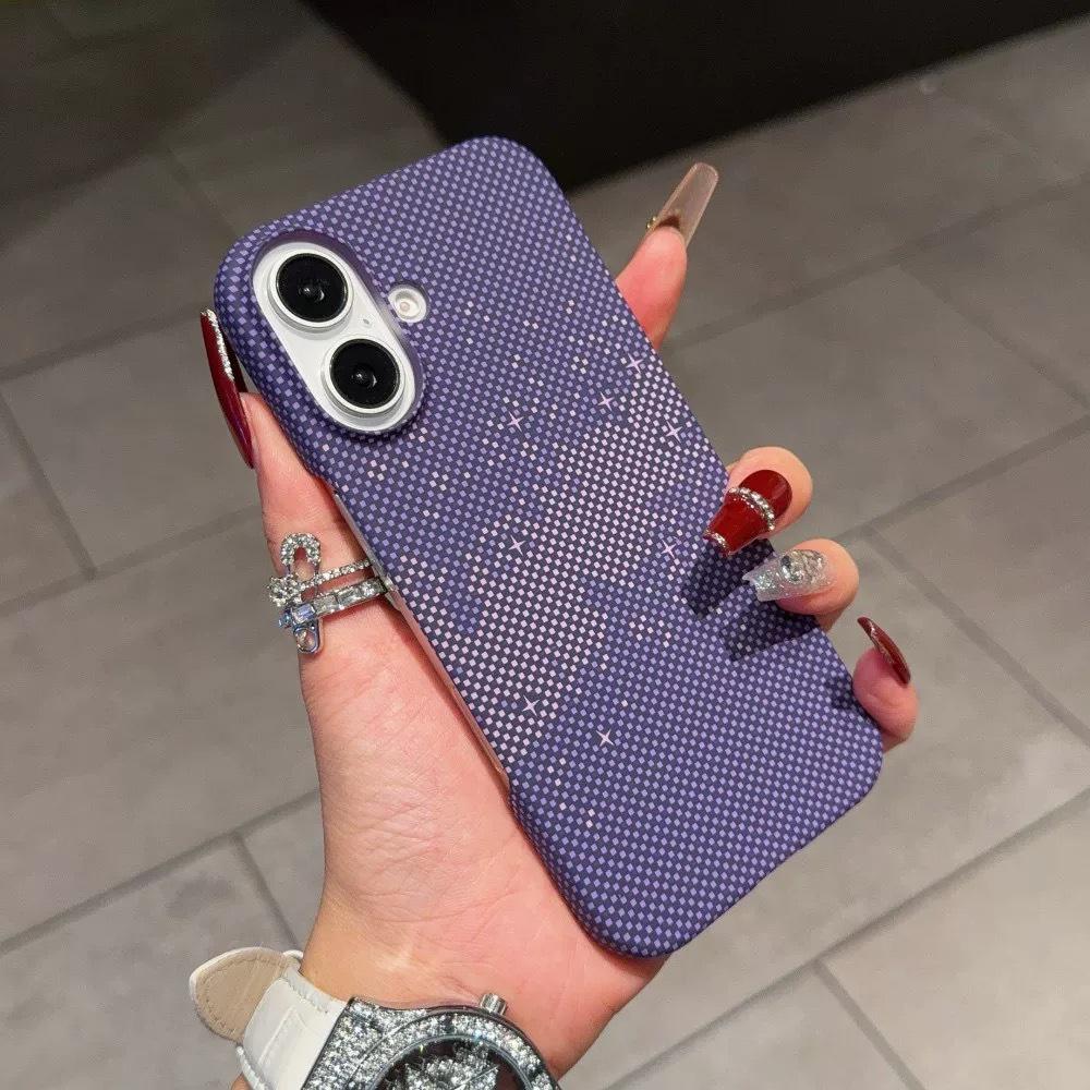 iPhone 17 Pro Max Kevlar Carbon Fiber Texture Drop-Proof Case, Apple 16 Skin-Feel Protective Cover.
