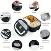 Elektrische Lunchbox: 12V/24V/110V Tragbarer Speisenwärmer mit 1,5L Auslaufsicherem Edelstahlbehälter & Isolierter Tasche für Auto/Zuhause