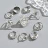 New Style Jewelry, Niche Geometric Metal 18k Electroplated Ring Set, Open Ring.