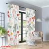 Set Of 2 Flat Printing Happy Christmas Party Curtains Mistletoe Candy Cane Ho Digital Printed Polyester Drapes Holiday Curtain