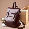 England Style Genuine Leather Women Travel Backpack Large Capacity For 14 Inch Laptop Preppy Style Rucksack Wear Resistant