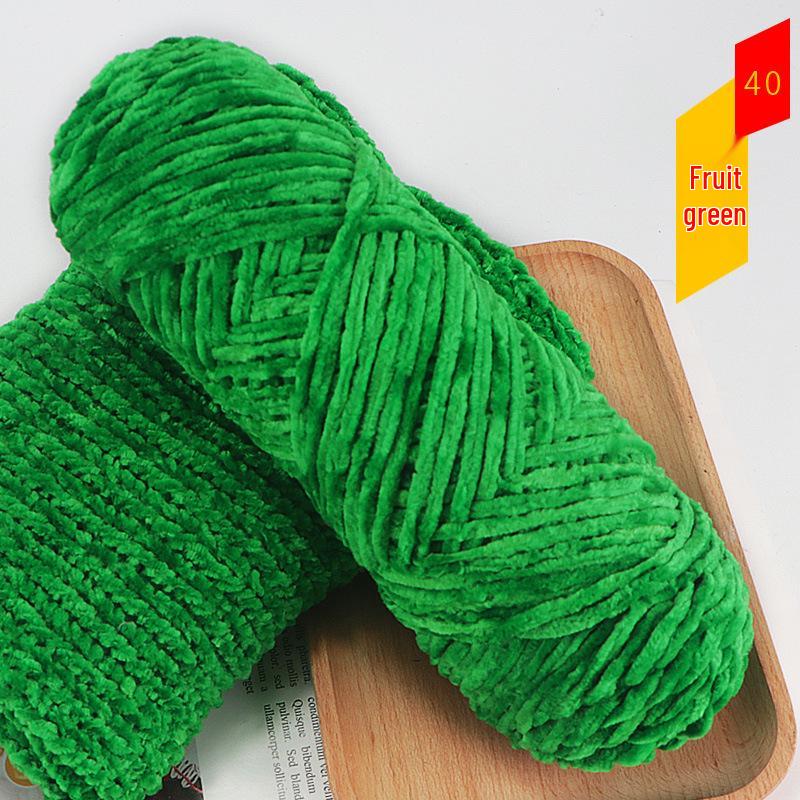 Chenille Gold Velvet Chunky Yarn Kit for Hats, Scarves, Sweaters, Dolls, and DIY Knitting