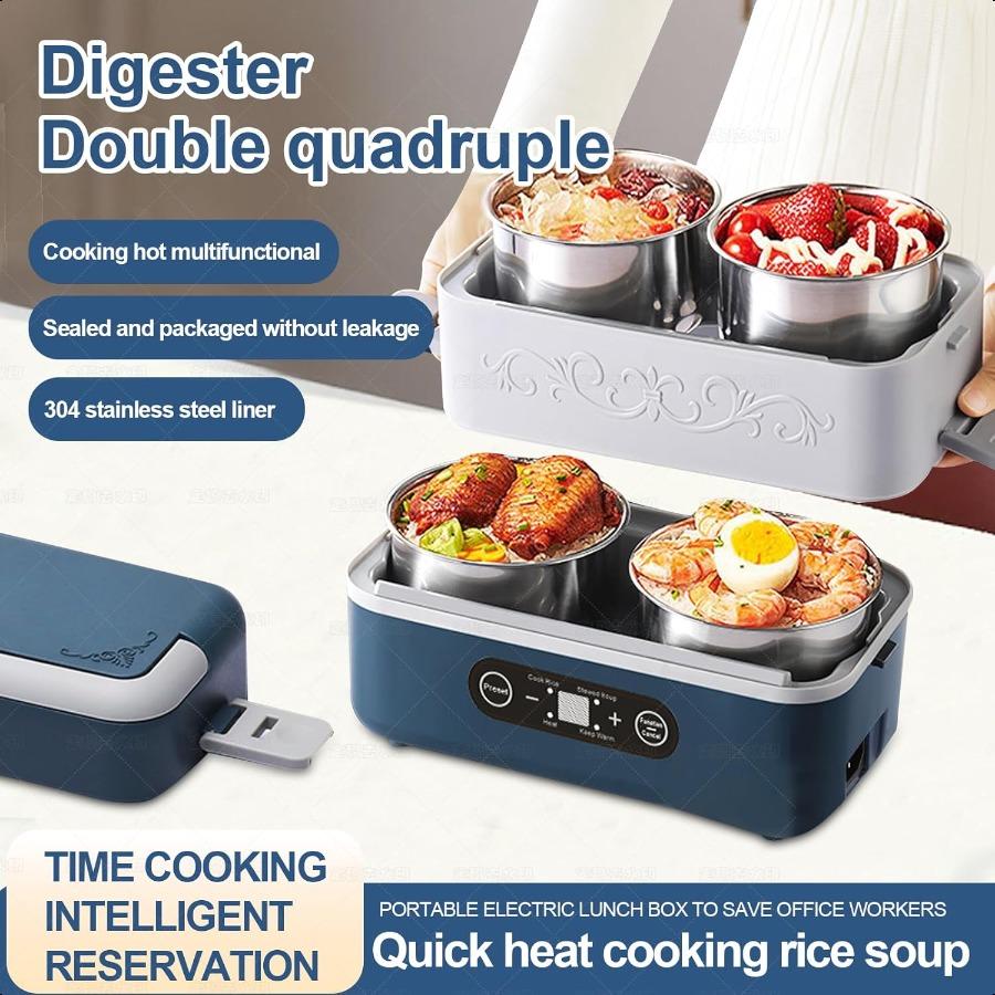 

Электрический ланч-бокс с подогревом для взрослых 2,4 л Портативный ланч-бокс с быстрым подогревом с 4 контейнерами для еды 110 В Двойной паровой электрический Ф United States