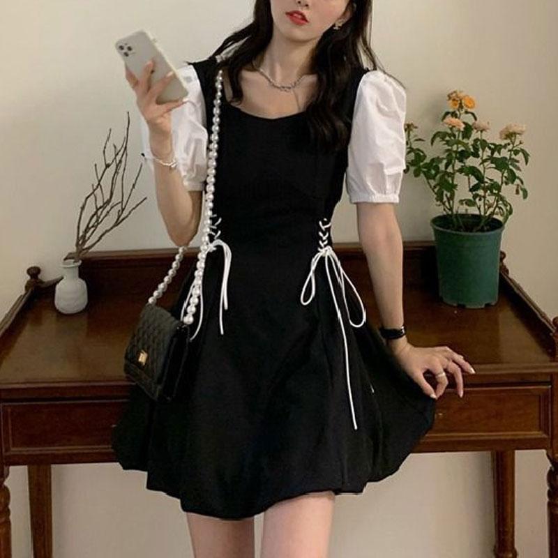 Temperament Black Dress for Women Summer New French Design Waist-hugging Slim Skirt Hepburn Little Black Skirt