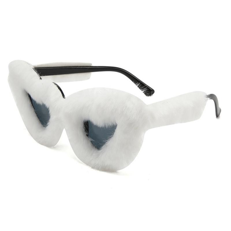 New Fashion Glasses Plush Love Sunglasses Peach Heart Dance Party Funny Heart Sunglasses