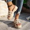 Fashion Ladies Shoes 2025 Open Toe Women's Slippers Fashion Outdoor Female Casual Sandals Plus Size Comfortable Solid Platform Slippers