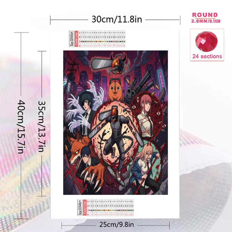 Chainsaw Demon Hunter 100% Round Full Drill 5D DIY Diamond Painting Embroidery Cross Stitch Rhinestone Decor