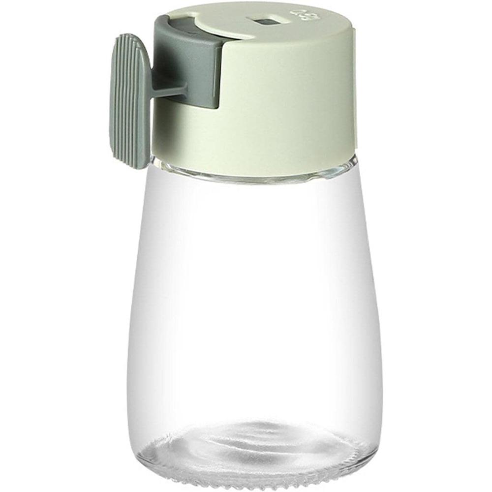 Measuring Salt and Pepper Shakers Precise Quantitative Ration Spice Dispenser Air-Tight Clear Glass Seasoning Bottle for Kitchen