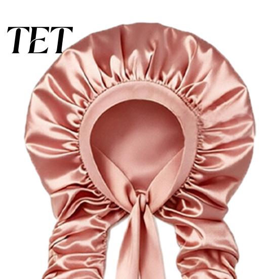 Soft Sleeping Nightcap No Heat Hair Curling Cap for Women, Adjustable Curls Tangle Free Satin Bonnet, Double Layer Medium, Long Hair, Braids,