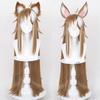 Miss Hina Cosplay Wig Impact Cosplay Gorou Cosplay Long Heat Resistant Synthetic Hair Ms Hina Wigs + Wig Cap