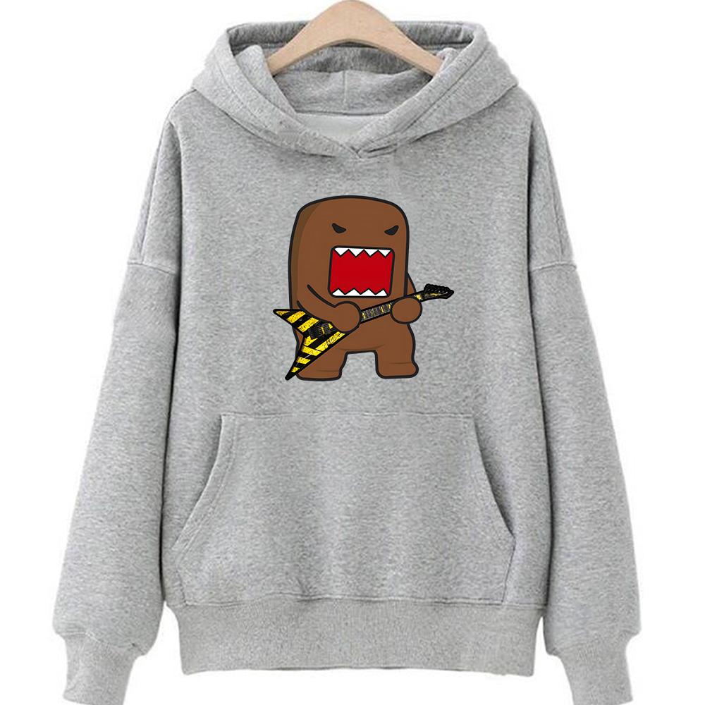 Domo Kun Anime Hoodies Cute Manga Print Clothes Unisex Autumn/winter Fleece Sweatshirt Long-sleeve Pullovers