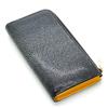 Stingray Leather Long Wallet Wallet YKK Zipper Leather Garusha Stingray Black Inside Orange Genuine Leather Bicolor [Levetta] L-shaped Men's Women's