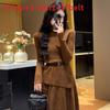 Womens Knit Sweater Dress Set With Ice Silk Fabric For Autumn Winter Casual Wear