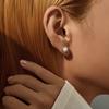 MODIAN Hepburn Style Jewelry Sets 925 Sterling Silver Elegant Round Opal Stud Earrings Thin Finger Rings For Women