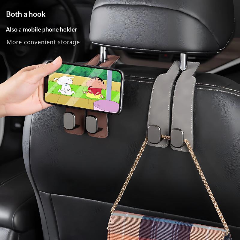 1 Stück PVC Auto Kopfstützenhaken Doppelhakendesign Geeignet für Geldbörsen und Taschen Sitzrückseite Aufbewahrungszubehör