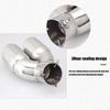 Bolt-on Dual Exhaust Tip Rolled Edge Slant Cut Bent Tailpipe Tip 3 inch Inlet