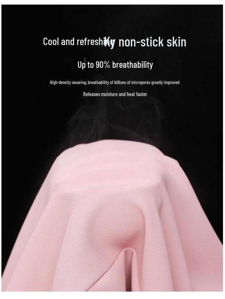 Dambyxor med hög midja, rosa isilke, vida ben - Sommar, tunn modell