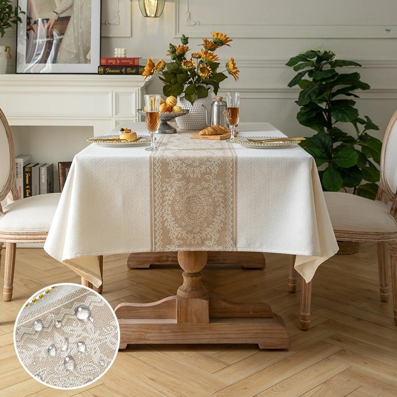 Nordic Style Imitation Cotton Linen Fabric Tablecloth Waterproof Oil Proof Table Cloth Tea TableCover Cloth Rectangular Thermal Insulation Tablecloths