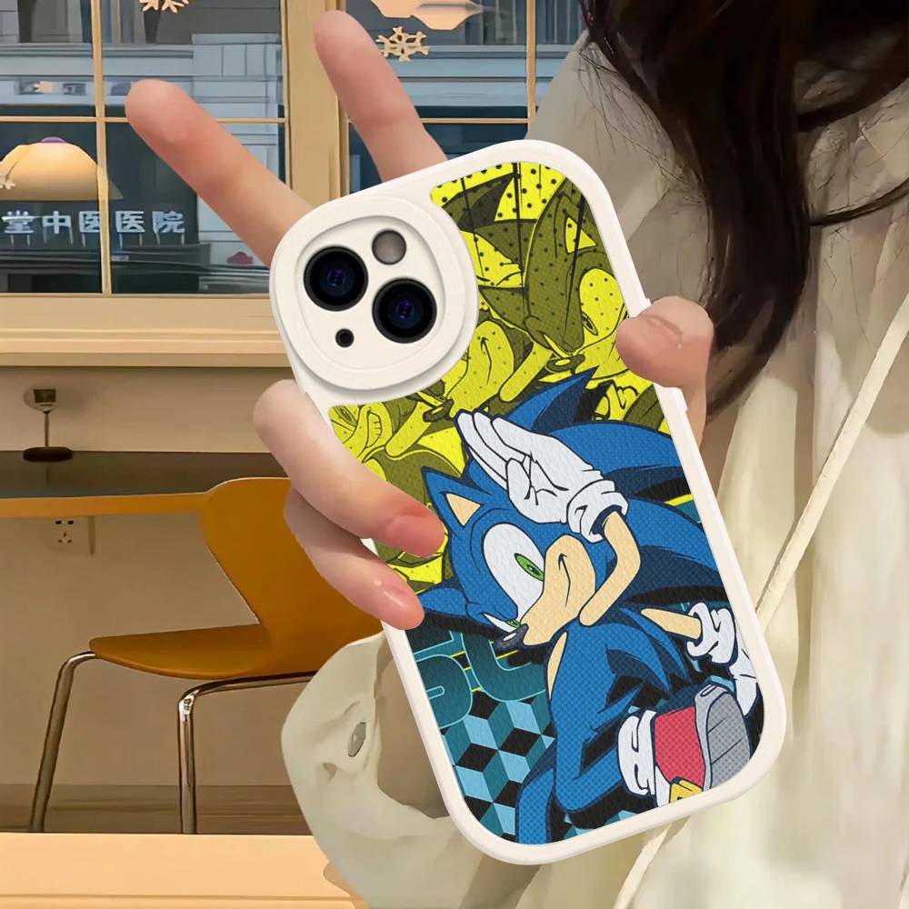 S-SonicS Anime For IPhone 16 15 14 13 12 11 Pro Max Plus Leather Phone Cover