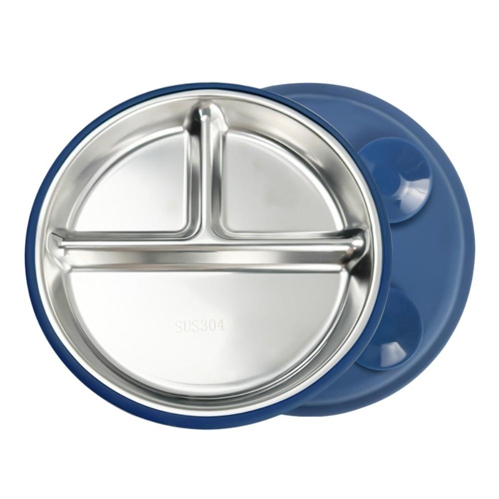 Silicone Shell Suction Cup Kids Plates 304 Stainless Steel Kids Feeding Bowls  For Toddlers