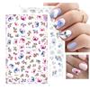 3D Nail Stickers Flowers Leaves Self-Adhesive Slider Letters Nail Art Decorations Decals Nail Art Tool Manicure Accessories