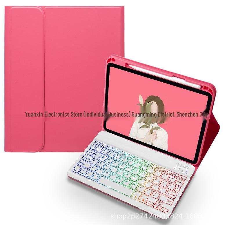 iPad Keyboard Case 10.9" for 11th Gen with 7-Color Backlight, Magnetic Attach, Pen Slot, Detachable, Fits Air & 9th Gen Tablets