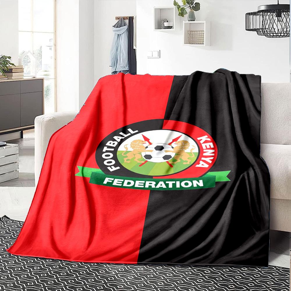 Football Kenya Print Flannel Blanket High Quality Warm Comfortable Cover for All Seasons Perfect for Gifts Home Decor