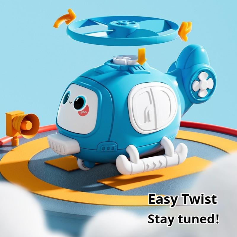 Ejection bamboo dragonfly airplane toy, inertial collision takeoff helicopter toy