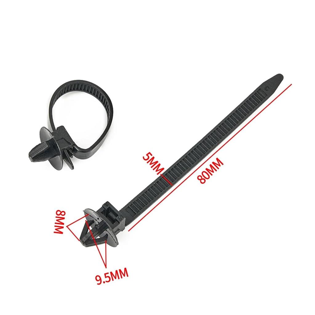 50pcs Nylon Cable Tie Wrap Fastening Adjustable Fastener Clips Car Pipe Fixed Zip Strap Kit All Reusable Motors Parts