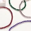 9 Pieces Multicolor Zirconia Elastic Bracelet Set Fashionable Stretch Rhinestones Handchain Jewelry for Women Girls