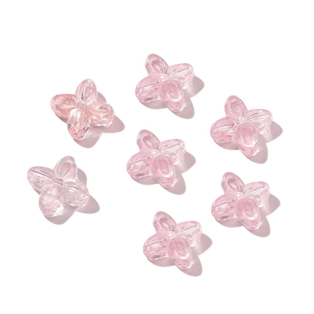 10pcs/Lots Colored Acrylic Flower Shaped Beads Spacer Loose Beads for DIY Necklace Bracelet Phone Chain Jewelry Making Supplies
