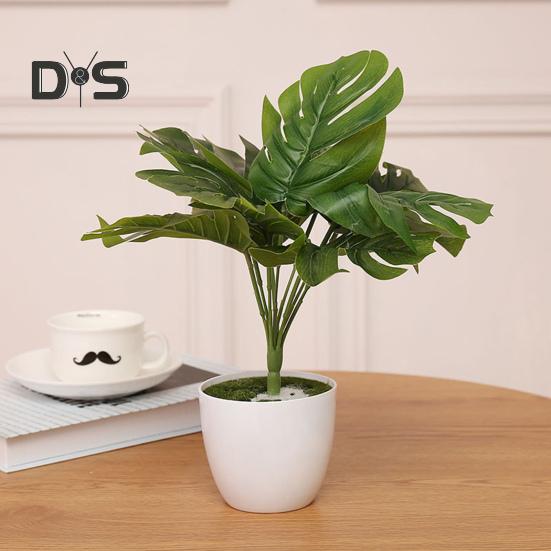 1 Branch Exquisite Workmanship Artificial Green Plant No Water Need Useful 9 Heads Fake Perilla Leaf Artificial Plant Decoration