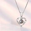 Love Heart Projection Necklace 100 Languages I Love You Pendant Jewelry for Girlfriend Couple Romantic Fashion Accessories Gifts