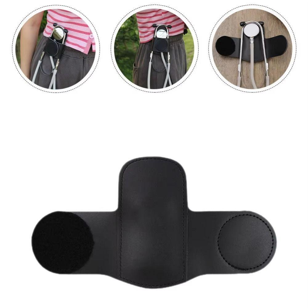 Hook Loop Closure Stethoscope Holder Clip Durable Magnetic Holder Stethoscope Storage Bag PU Leather Compact