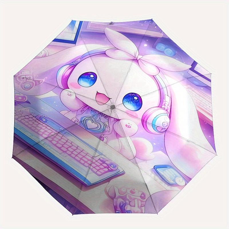 Cinnamoroll,Kawaii Automatic Umbrella-Foldable, Durable 8-Bone Design, Compact and Stylish, Great for Camping, Halloween, Christmas, Mother'