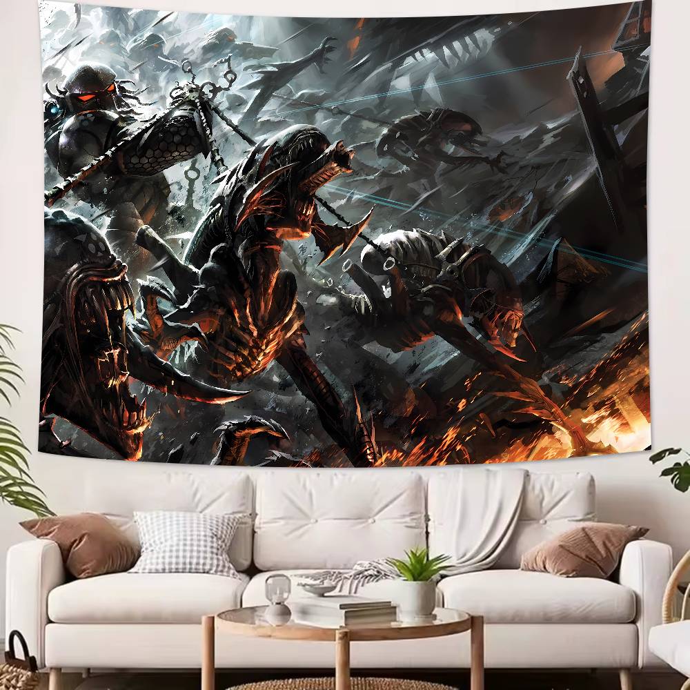 Science Fiction Horror Movie Alien Tapestry Decoration Bedroom Dormitory Background Cloth Holiday Home Living Room Club Tapestry
