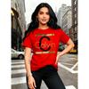 Calvin Brevtryck Dam T-shirt - Guld Grafik Grön Casual Topp