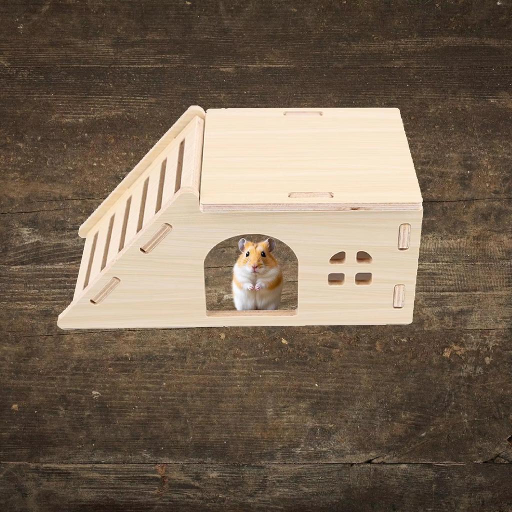 Large Hamster Hideout House Climbing Ladder Villa Cage Toy for Syrian Hamster