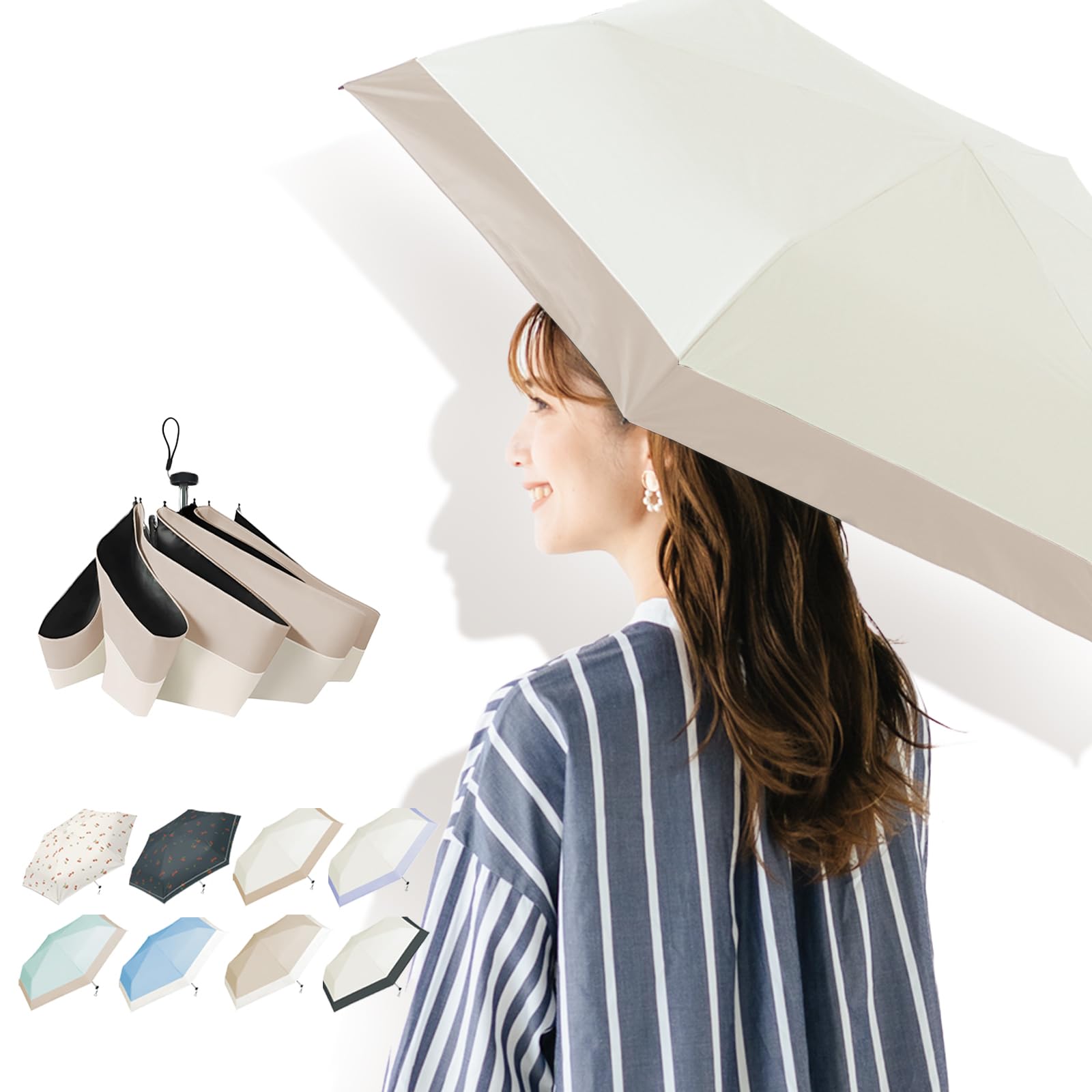 

Компактный складной и складной зонт с УФ-защитой и портативным дизайном для солнца и подходит для мужчин и женщин x Зонт, Легкий, Светоблокирующий,