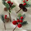 Holiday Pine Wreath with Red Berries and Gift Boxes