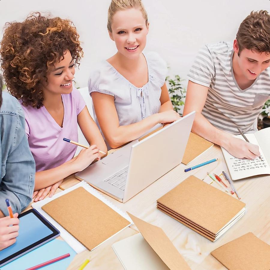 

feela Набор из 8 блокнотов из крафт-бумаги без линовки, пустой журнал, блокнот для рисования, письма, маленький скетчбук, дорожный журнал, оптом для United States