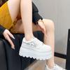 Lederstern kleine weiße Schuhe Damen 2025 Sommer neu atmungsaktives Mesh dicke Grundplatte Schuhe kleine dicksohlige Muffin-Schuhe