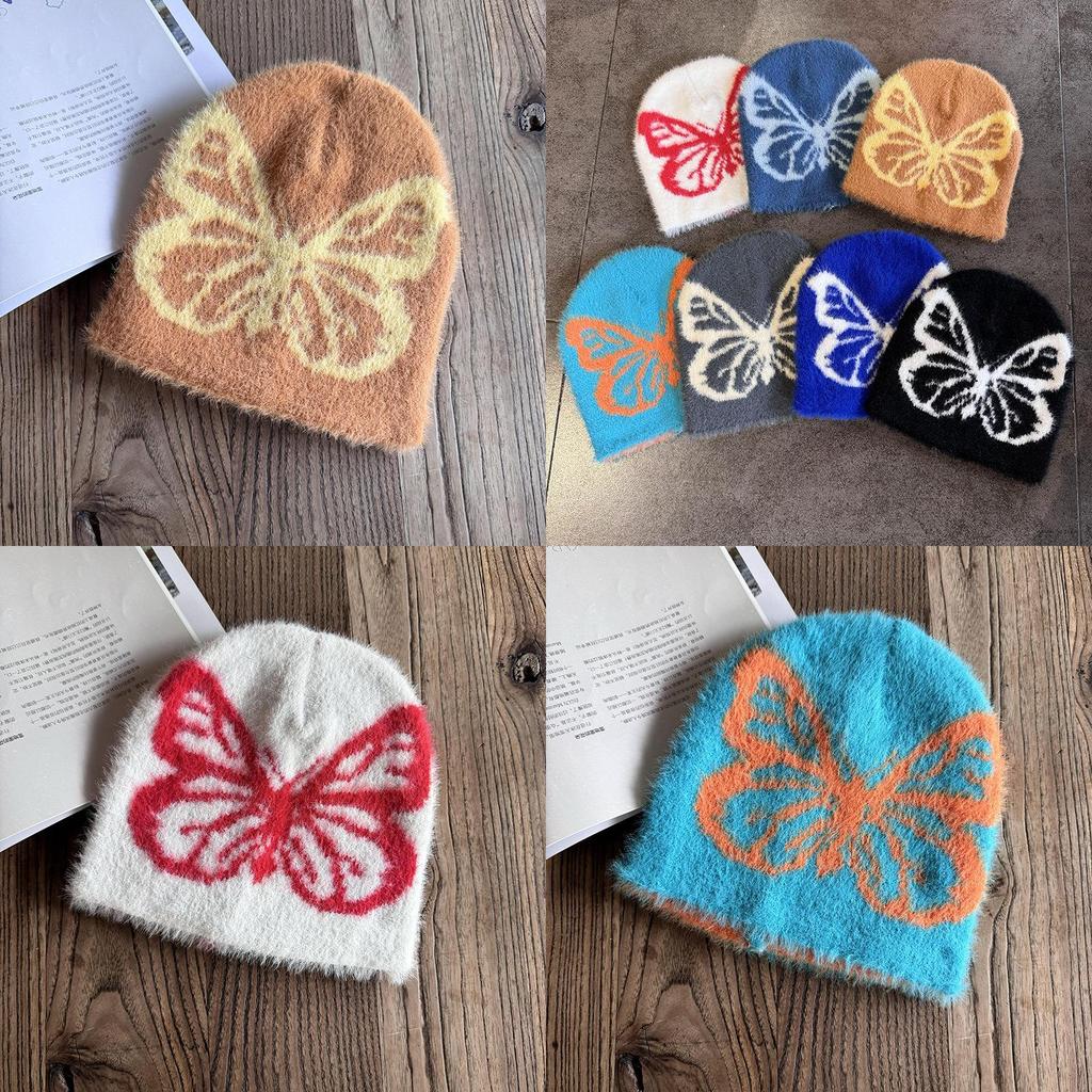 Knitted Butterfly Faux Mink Hat For Women Winter Warmth And Windproof Comfort
