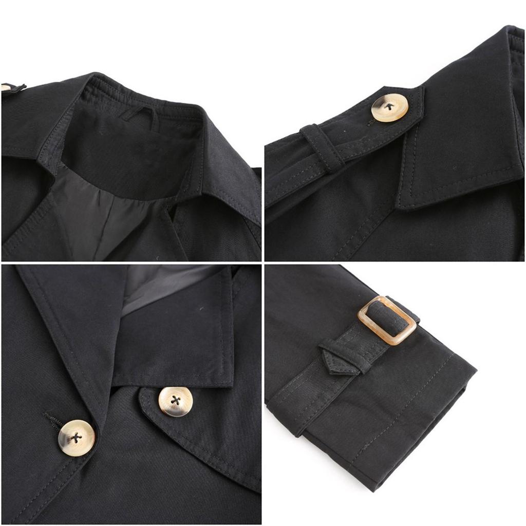 Trench da donna di taglia europea, vita lunga, maniche lunghe alla moda, risvolto, cappotto comodo