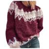 Fashion Women  Long Sleeve Leoaprd Print Patchwork Knitted Warm Sweater