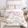 3pcs Fireworks Sanrio Characters Printed Quilt Set - Includes 1 Quilt Cover and 2 Pillowcases, Machine Washable - Suitable for All Seasons.W035